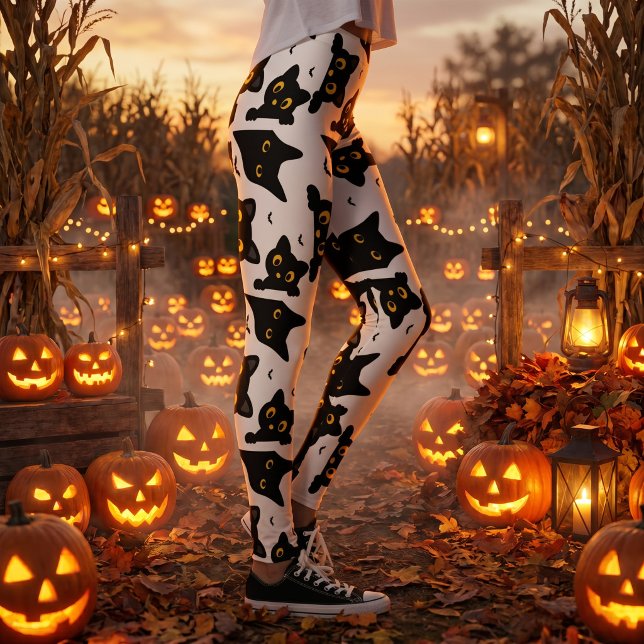 Cute Black Cat Halloween Leggings (Creator Uploaded)