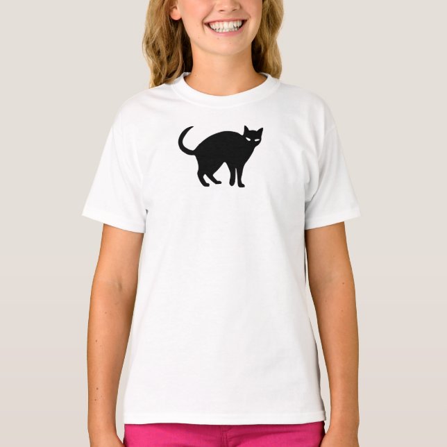 Cute Black Cat Halloween Shirt (Front)