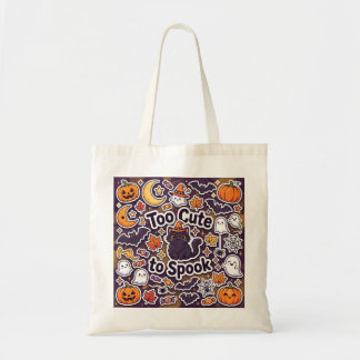 Cute Black Cat Halloween Sticker Tote Bag