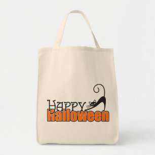Cute Black Cat Happy Halloween Tote Bag