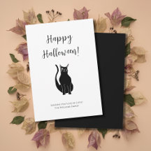 Cute Black Cat Illustration Simple Halloween