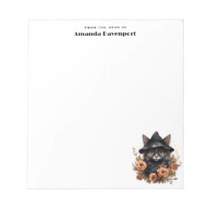Cute Black Cat in a Witch's Hat Notepad
