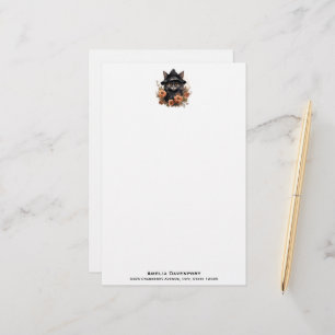 Cute Black Cat in a Witch's Hat Stationery