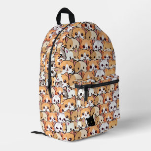 Cute black cat in orange cats kitten pet Pattern Printed Backpack