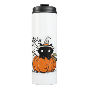 Cute black cat in pumpkin with witch hat Classic T Thermal Tumbler