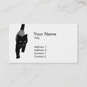 Cute Black Cat in the Snow - Business Card