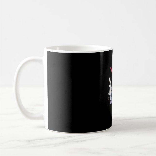 Cute Black Cat in Witch Hat – Magical Halloween Ar Coffee Mug (Left)
