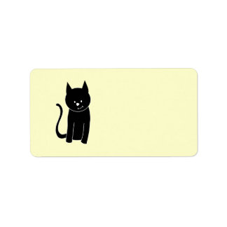 Cute Black Cat Label