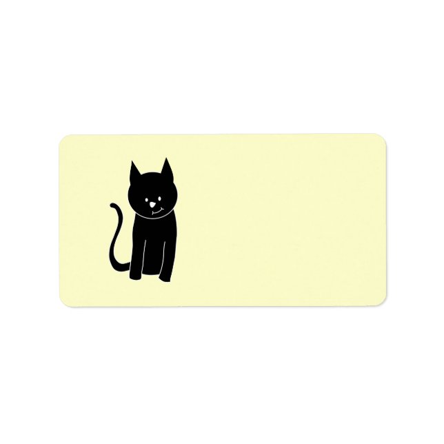 Cute Black Cat Label (Front)