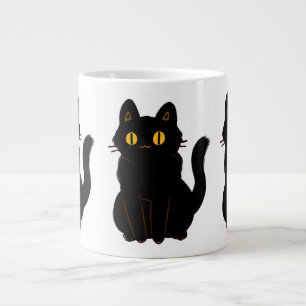 Cute Black Cat Large Coffee Mug