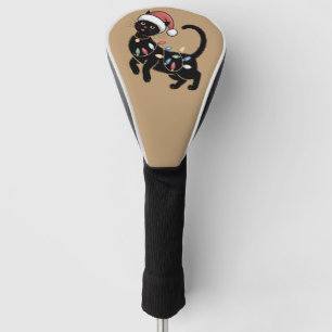 Cute Black Cat Lover Christmas Mum Gift Holiday    Golf Head Cover