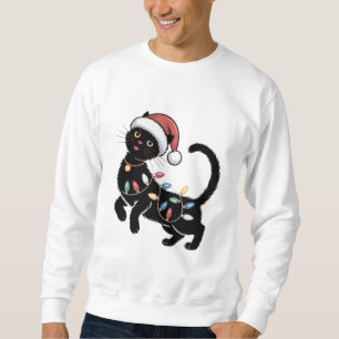 Cute Black Cat Lover Christmas Mum Gift Holiday Sweatshirt