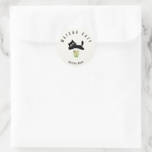 Cute Black Cat Matcha Sticker Matcha Caty