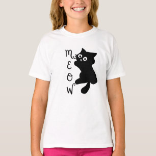 Cute Black Cat Meow T-Shirt
