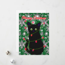 Cute Black cat Meowy Christmas