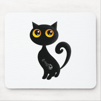 Cute Black Cat Mouse Mat