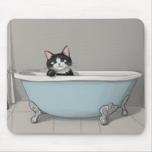 Cute Black Cat Mouse Mat