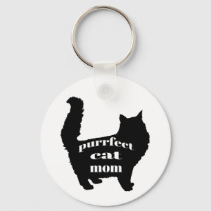 Cute Black Cat Mum Key Ring