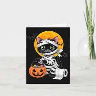Cute Black Cat Mummy Halloween Costume For Men Card