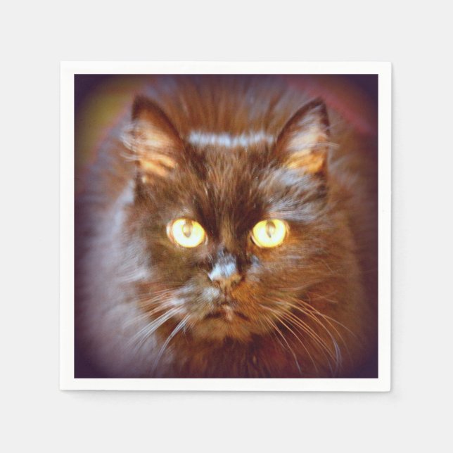 cute black cat napkin (Front)