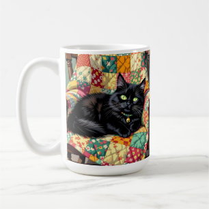Cute Black Cat on Rocking Chair Coffee Mug