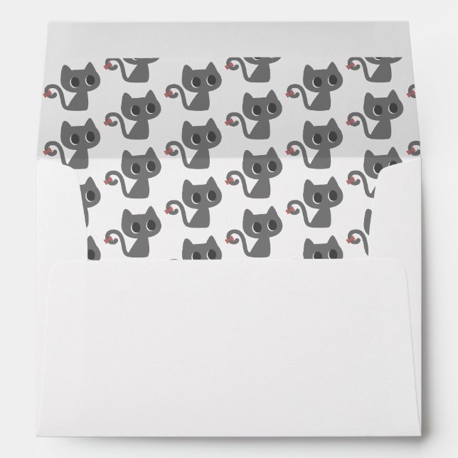 Cute Black Cat Paper Envelope (Back (Bottom))