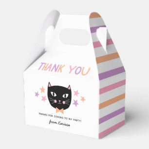 Cute Black Cat Pastel Halloween Birthday Name Favour Box