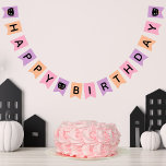 Cute Black Cat Pastel Halloween Happy Birthday Bunting<br><div class="desc">This fun Halloween inspired birthday party banner features pastel colours of purple,  peach,  and pink,  along with hand drawn black cats with pink and peach accents. Text reads,  "HAPPY BIRTHDAY." Perfect for a girls' Halloween costume birthday party! 
*Hand drawn skulls by Orabella Prints.</div>