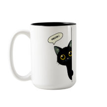 Cute Black Cat Peeking Around the Corner | Funny