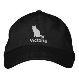 Cute Black Cat Personalised Embroidered Hat