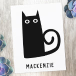 Cute Black Cat Personalised Postcard<br><div class="desc">A fun little black cat. Original art by Nic Squirrell. Change the name to personalise.</div>
