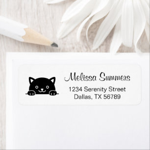 Cute Black Cat Pet Return Address