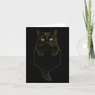 Cute Black Cat Pocket Funny Gifts Cat Mum Cat Dad Card