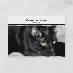 Cute Black Cat Portrait Business Card