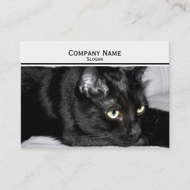 Cute Black Cat Portrait Business Card (Front)