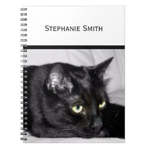 Cute Black Cat Portrait Notebook