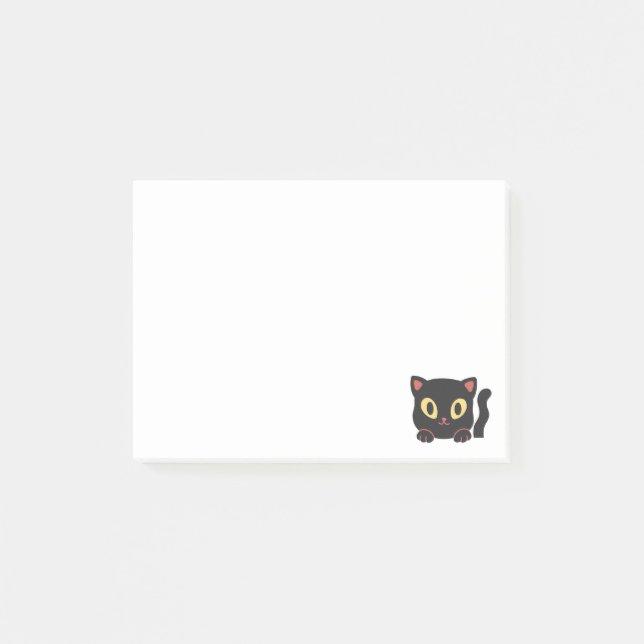 Cute Black Cat Post-it Notes (Front)