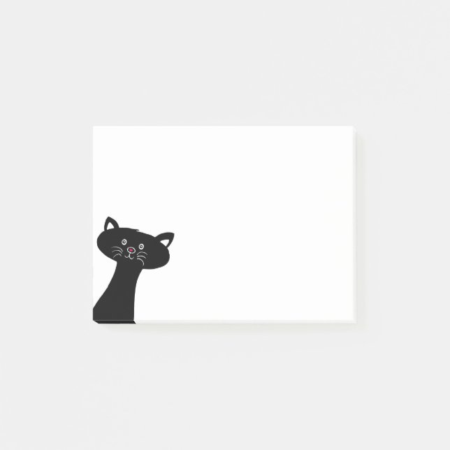 Cute Black Cat Post-it® Notes 4 x 3 (Front)