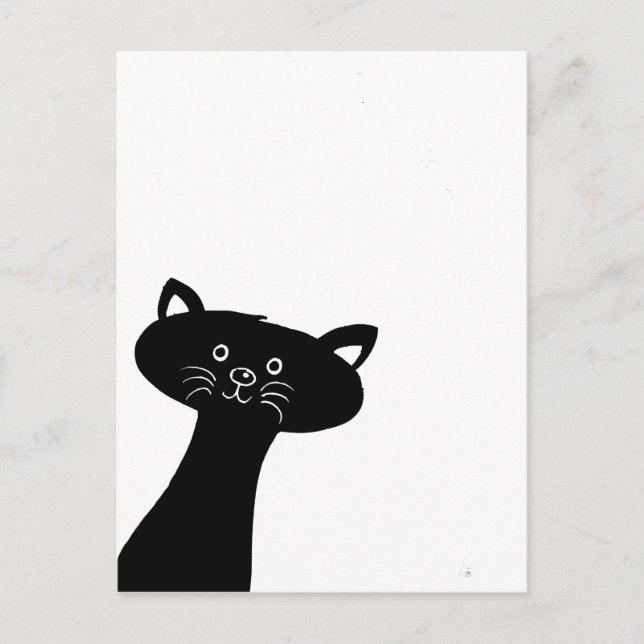 Cute Black Cat Postcard (Front)