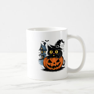 Cute Black Cat Pumpkin For Halloween And Thanksgiv Coffee Mug