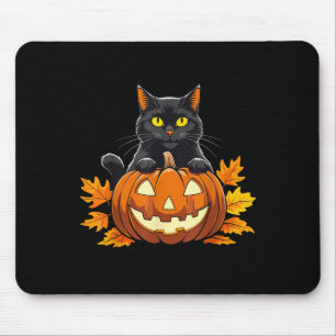 Cute Black Cat Pumpkin Halloween Costume Spooky Se Mouse Mat