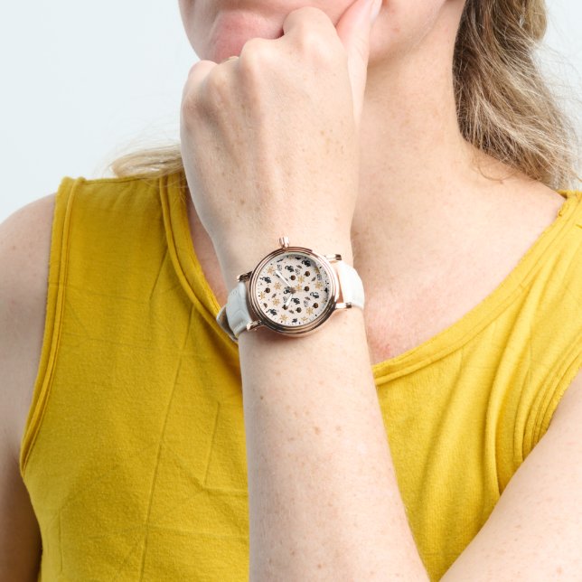 Cute Black Cat Pumpkin Halloween Pattern Watch (Wrist)