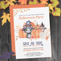 Cute Black Cat Pumpkin Patch Kids Halloween Party