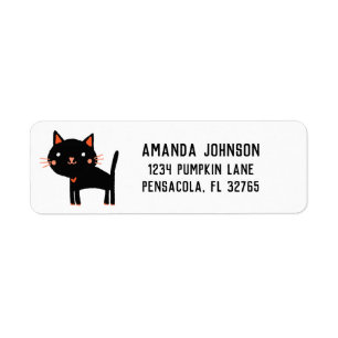 Cute Black Cat return address