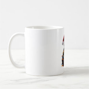 Cute Black Cat Santa Christmas Lights Meow Kitty K Coffee Mug
