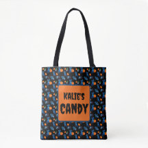 Cute Black Cat, Spider, Bat, Halloween Candy Sack