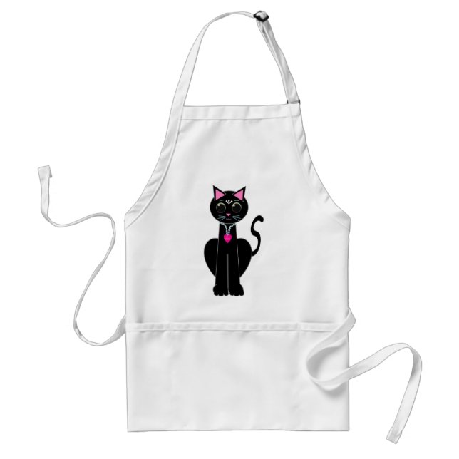 Cute black cat standard apron (Front)