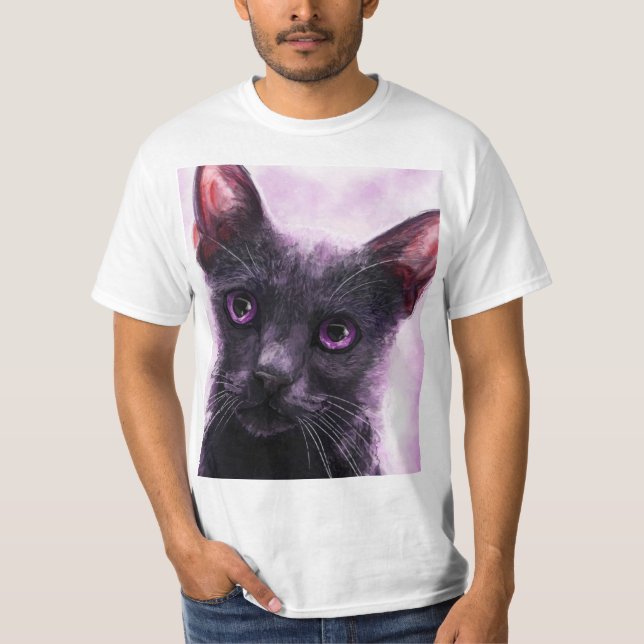 Cute black cat T-Shirt (Front)