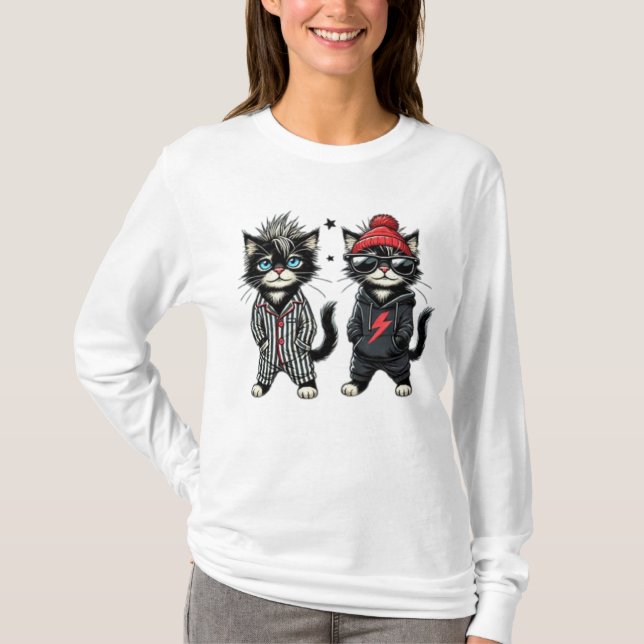 Cute Black Cat T-Shirt (Front)