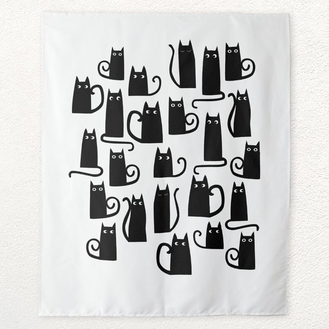 Cute Black Cat Tapestry (Creator Uploaded)